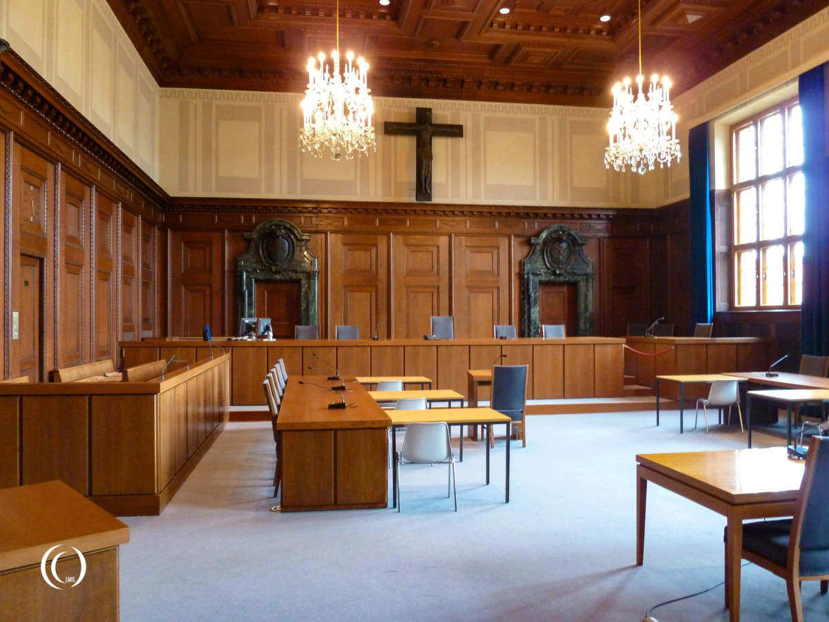 Another view of courtroom 600 of the Nuremberg Trials
