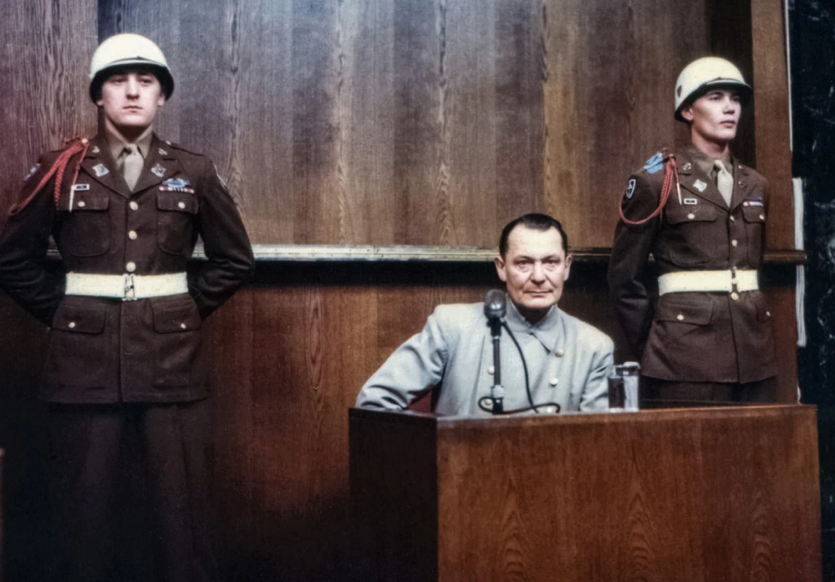 Hermann Goering on trail in Nuremberg
