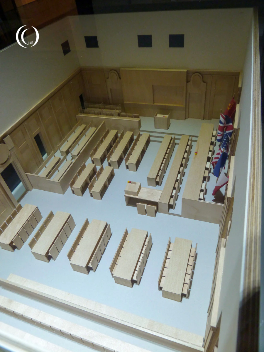 Scale model of courtroom 600 Nuremberg