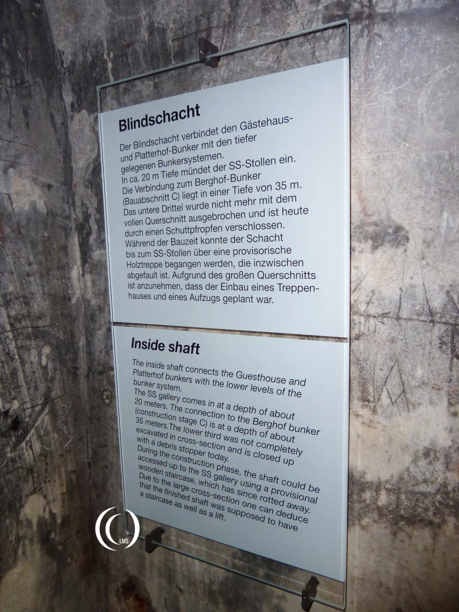 Blindschacht information sign obersalzberg