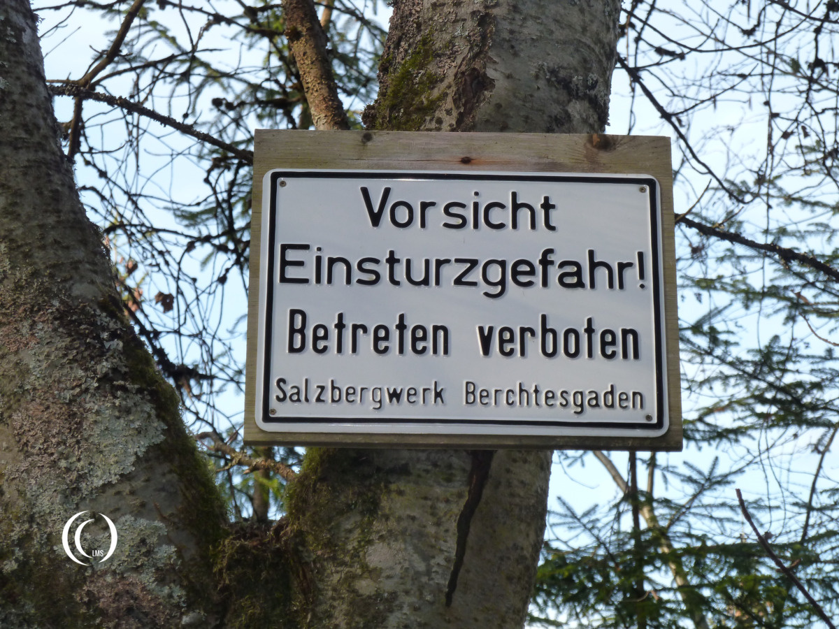 Coal storage bunker warning sign