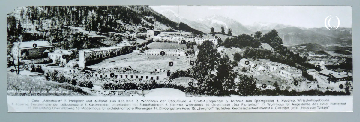 Overview of Obersalzberg after the bombing raid