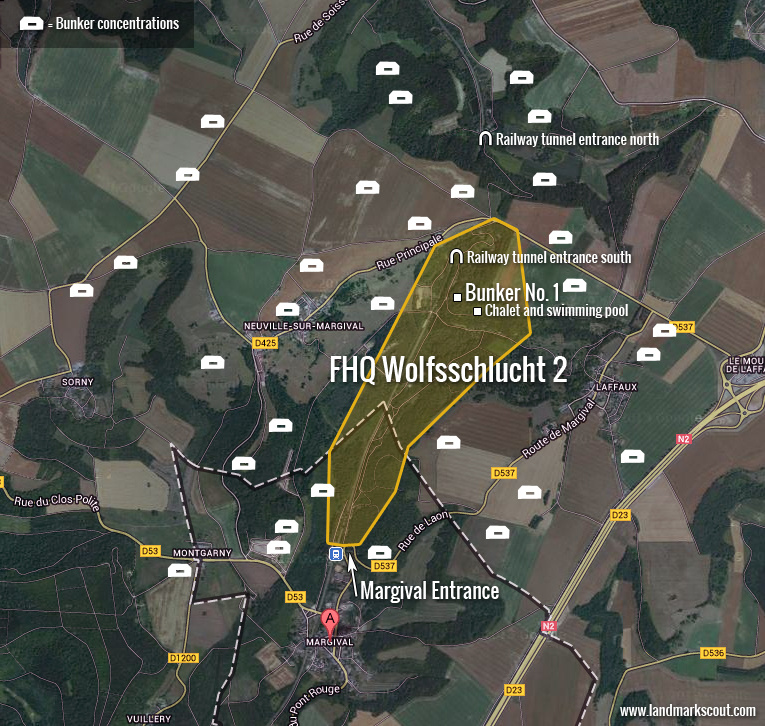 FHQ Wolfsschlucht2 Margival Laffaux map