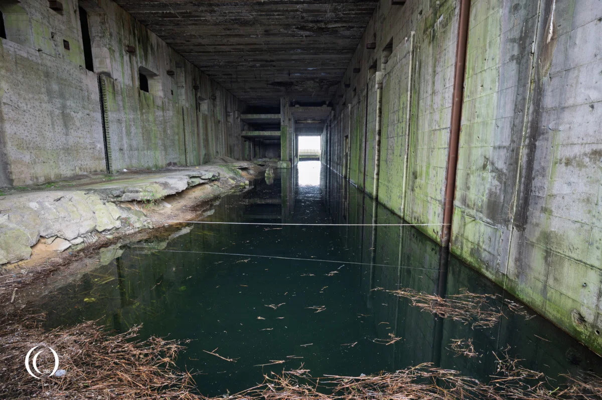 Bay 13 of U-boat bunker Valentin seem from the west side