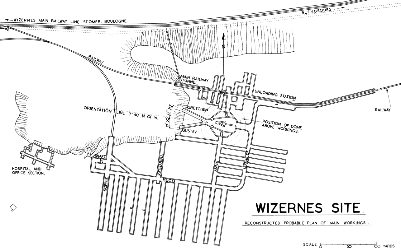 Diagram of Wizernes of September 1944