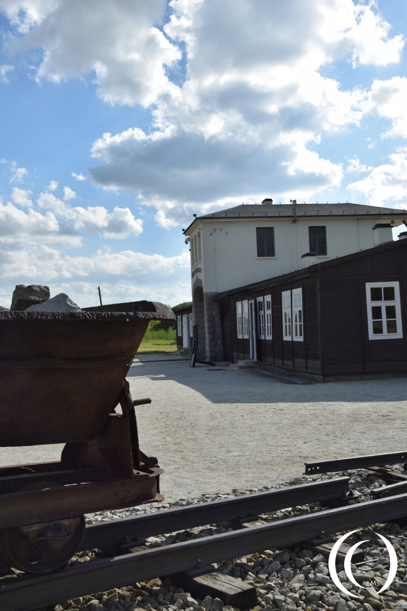 the Gross-Rosen main gate with quarry equipment