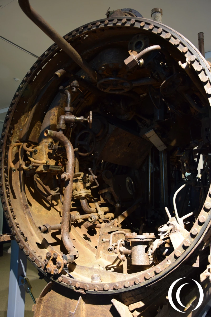 Midsection of a salvaged Seehund in the Militair Museum Dresden