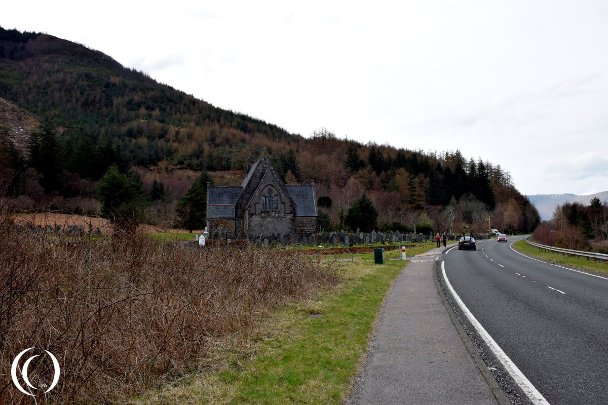 View on the cemetery near Glencoe