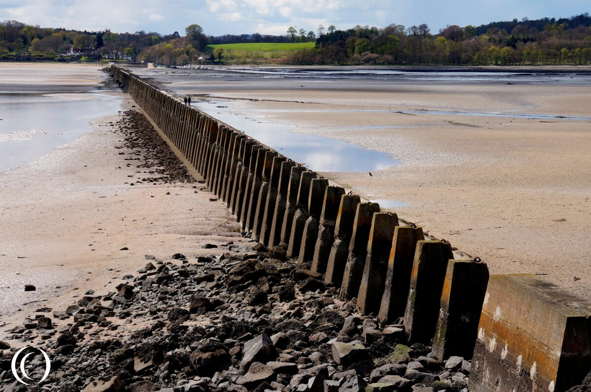 Cramond Island submarine defence 1,6 km long