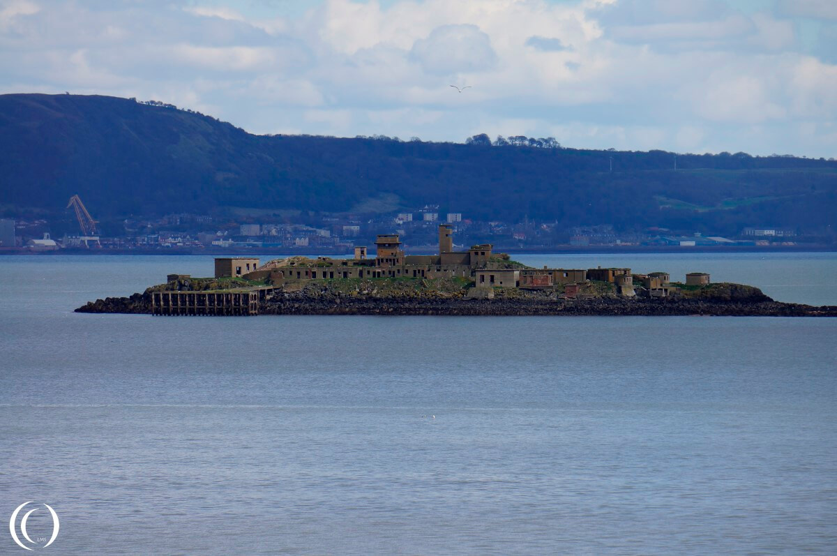 The Fortified Island of Inchmickery seen from Cramond Island