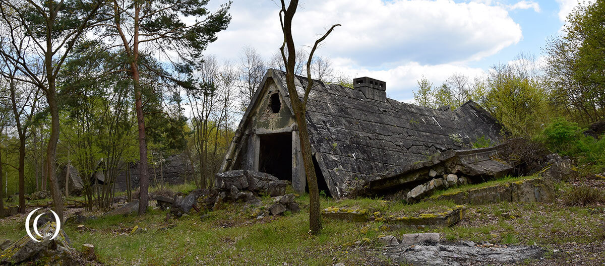 Remains of a bunker disguised as house at Maybach I Zossen