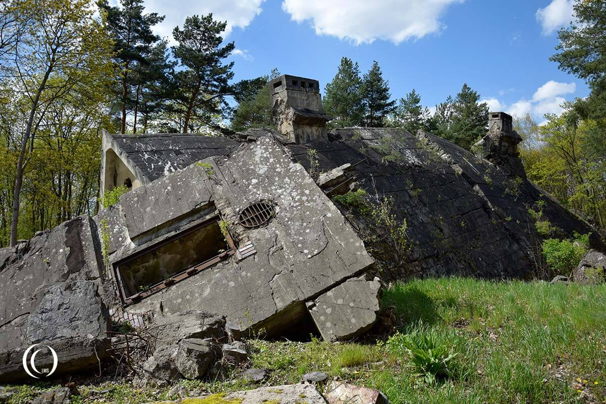 Collapsed bunker houses at Maybach I Wunsdorf-Zossen Germany