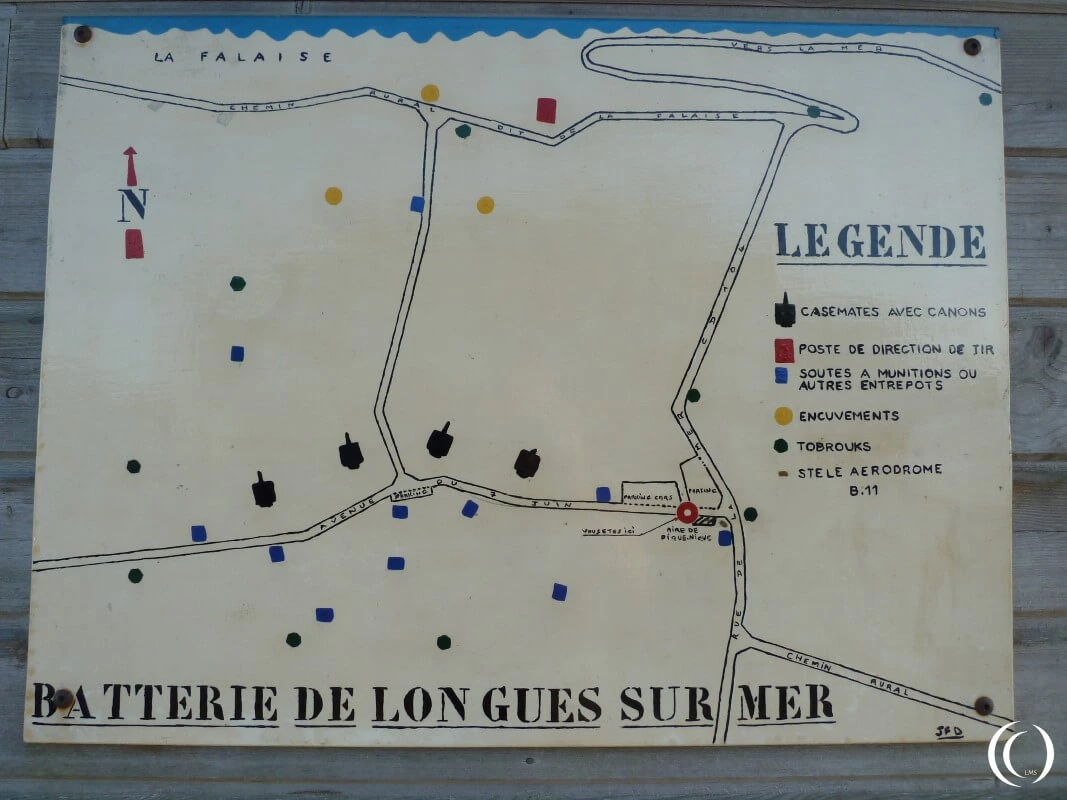 Marine Kusten Batterie Longues-sur-Mere Map