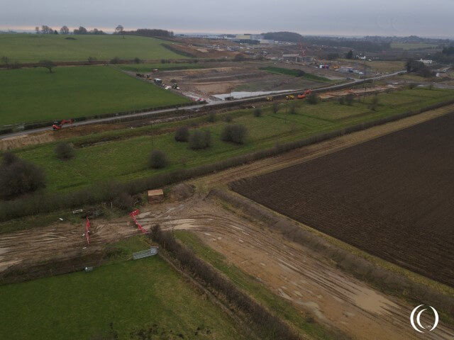 Birds eye view - Magazine storage and railway sidings National Filling Factory No. 1 - Barnbow, Leeds Birds eye view - Magazine storage and railway sidings National Filling Factory No. 1 - Barnbow, Leeds
