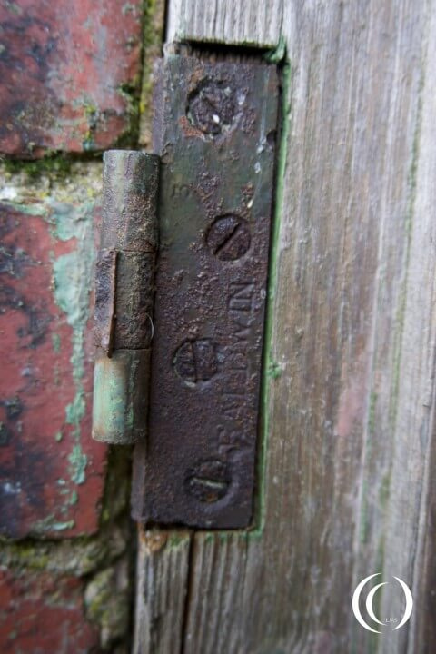 Hinge on an out building at the National Filling Factory No. 1 - Barnbow, Leeds Hinge on an out building at the National Filling Factory No. 1 - Barnbow, Leeds