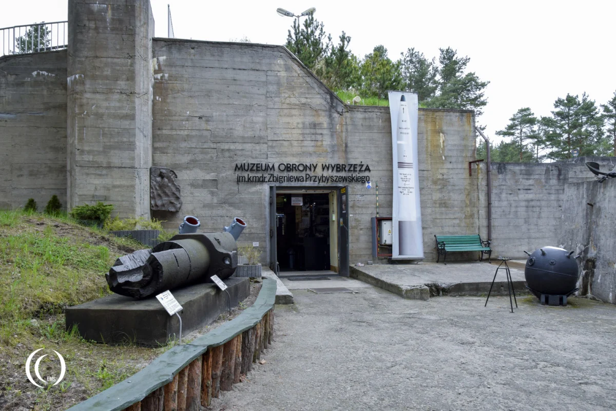 Museum entrance at gun emplacement B2 of Battery Schleswig Holstein in Hel, Poland