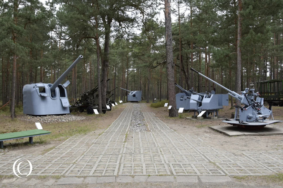 Naval guns and AA-guns at the museum grounds of Battery Schleswig-Holstein