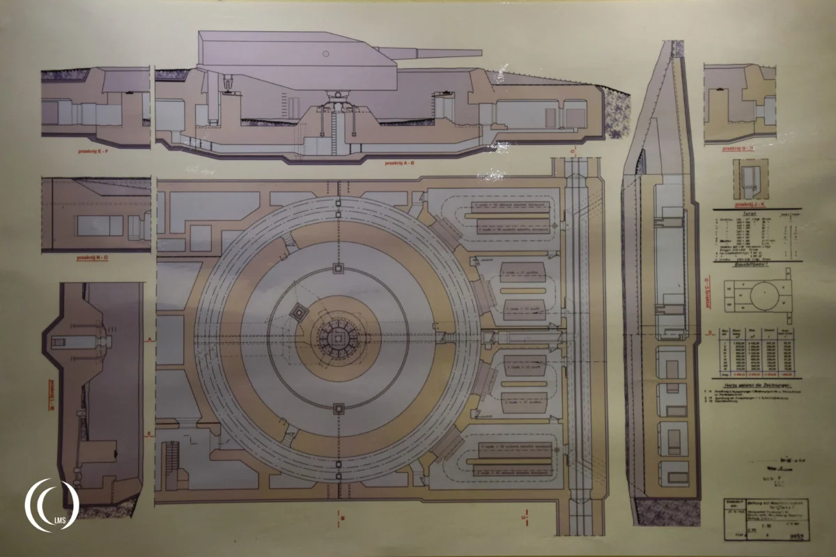 Layout of S75/80 bunker of Battery Schleswig-Holstein in Hel, Poland