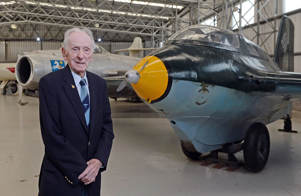 Captain Eric Winkle Brown flew this Me 163B in 1945- Courtesy of the Museum of Flight