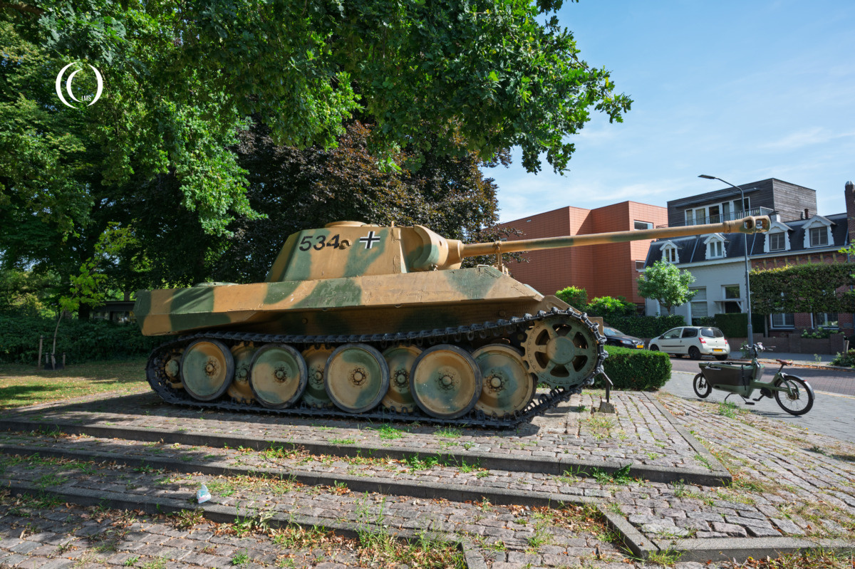 Panther tank on display in street