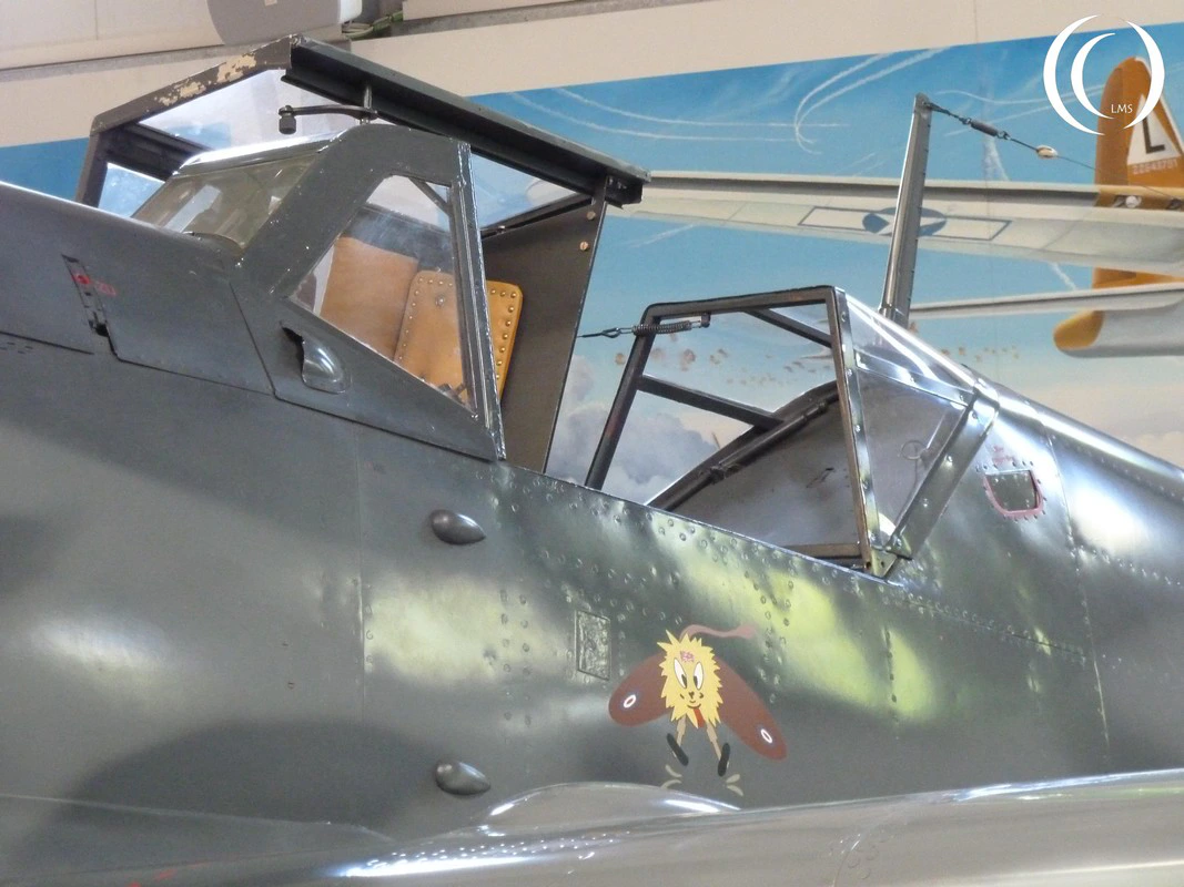 The opened canopy of a Messerschmitt Bf 109 G-2