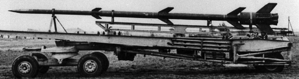 V4 Rheinbote rocket on Meillerwagen for transport