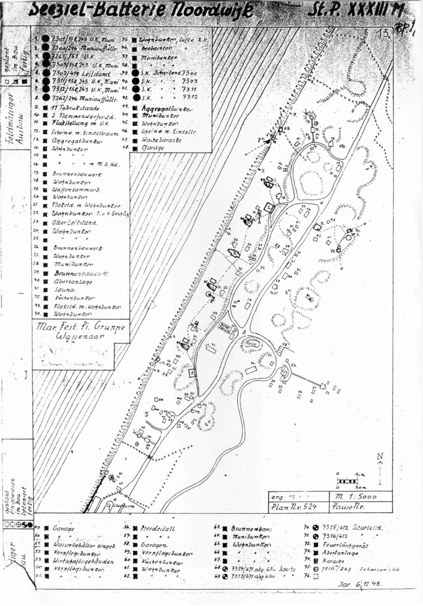 Baufortschrittskarte Seeziel Batterie Noordwijk