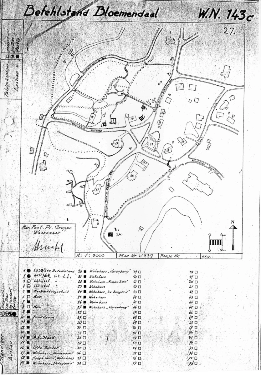 Baufortschrittskarte Befehlstand Bloemendaal WN.143c