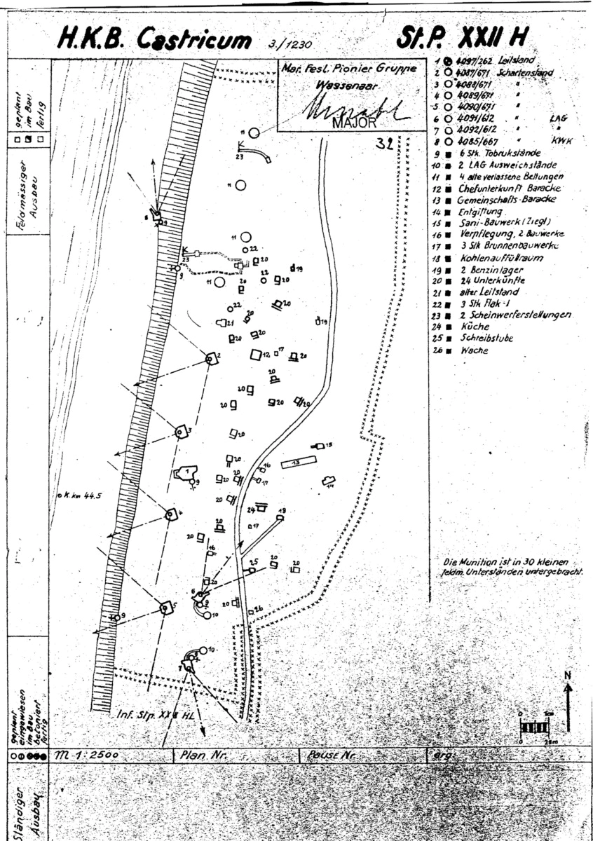 Baufortschrittskarte Heeres Küsten Batterie Castricum Stzp. XXII H