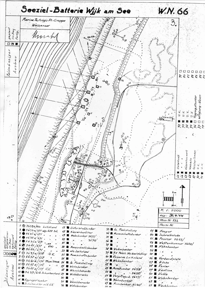 Baufortschrittskarte Seeziel-Batterie Wijk am See Wn.66