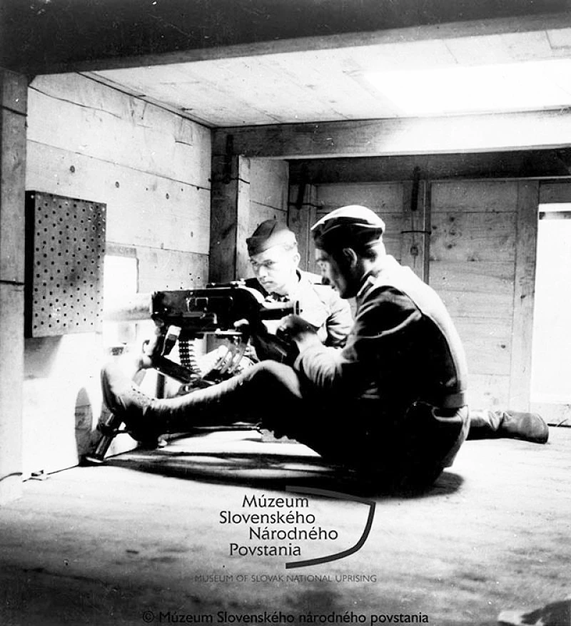 Štefánik Train. inside the machine gun compartment - courtesy Museum Slovenskeho Norodneho Povstania