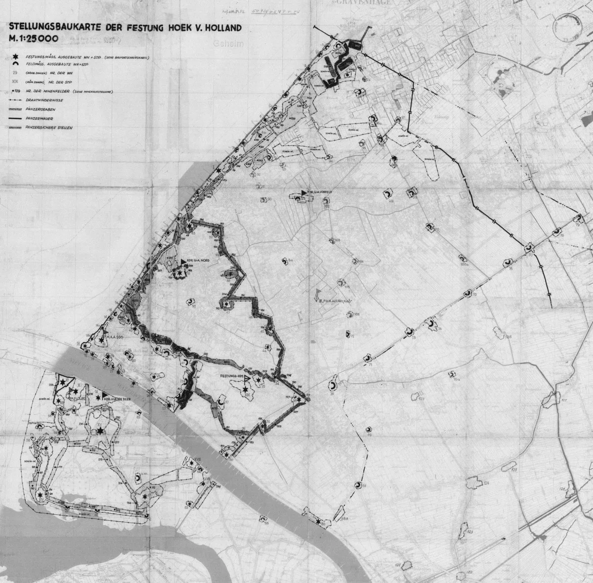 Stellungsbaukarte der Festung Hoek van Holland