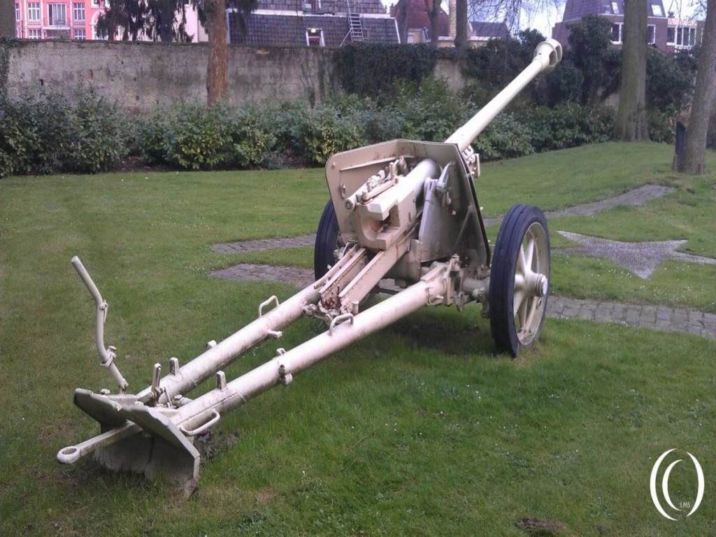 German Anti Tank Gun PaK 40 Municipal Hall Garden - Valkenburg, The Netherlands