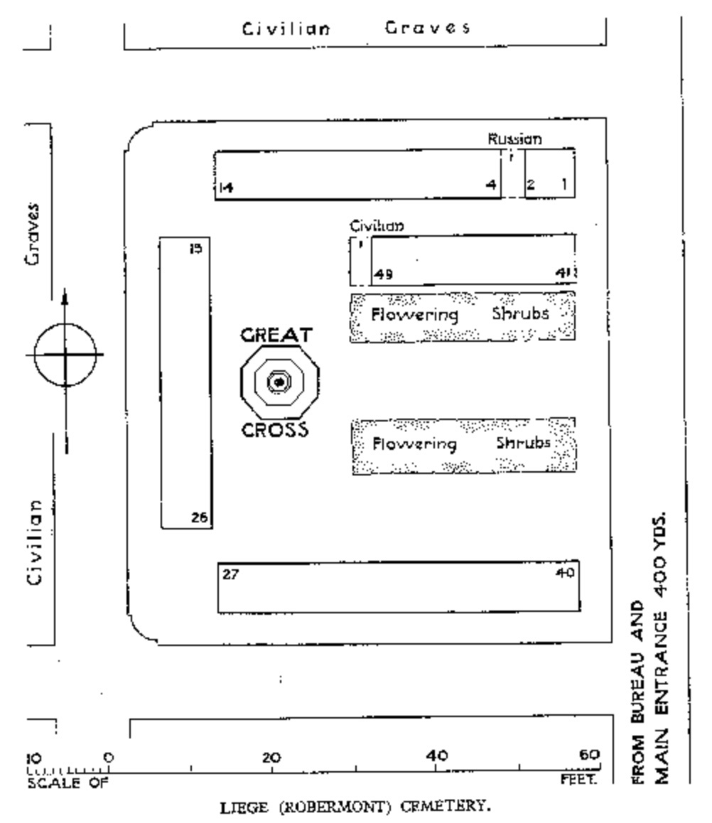Cemetery plan CWGC section Robermont Liege