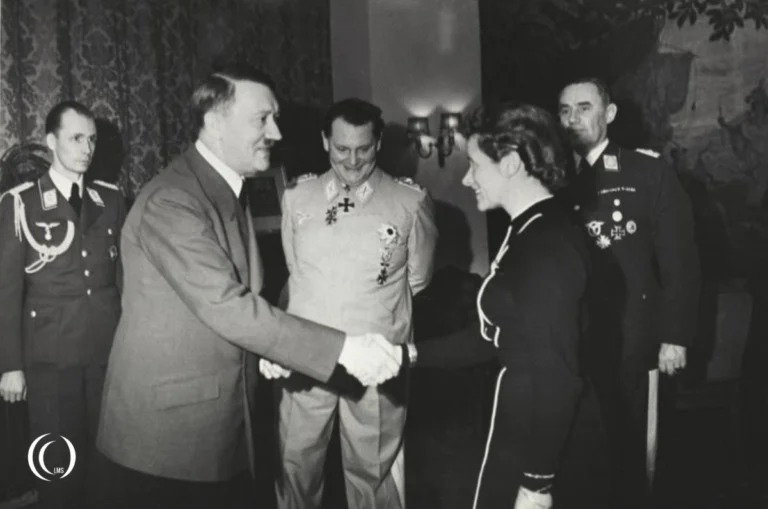 Adolf Hitler awards Hanna Reitsch the Iron Cross 2nd Class