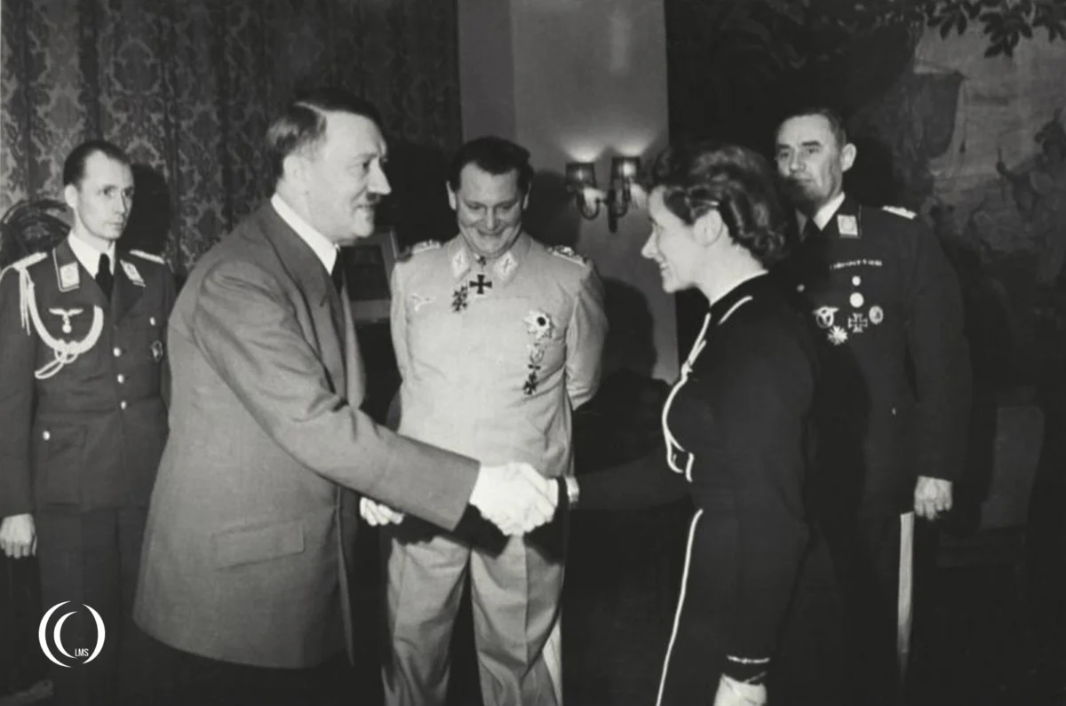 Adolf Hitler awards Hanna Reitsch the Iron Cross 2nd Class