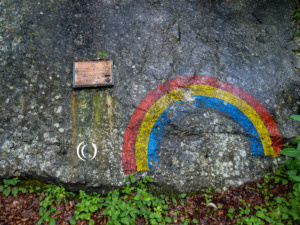 US 42nd Rainbow Division marking – Lamprechtshöhle, Sankt Martin bei Lofer, Austria