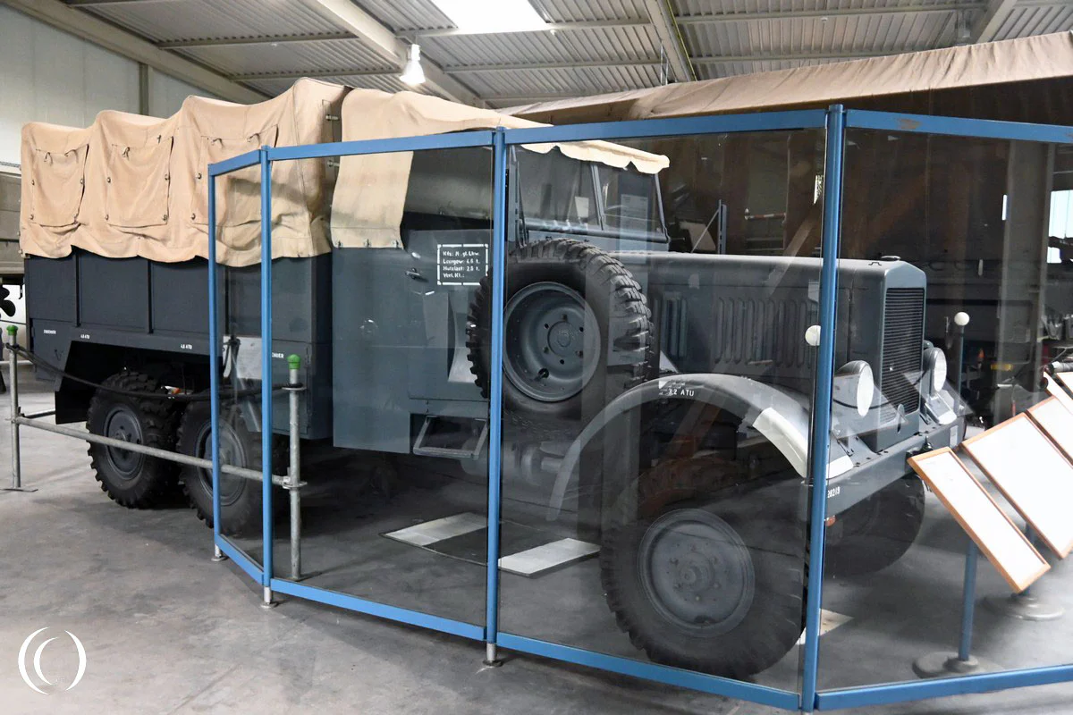 An Einheitsdiesel on display in the museum
