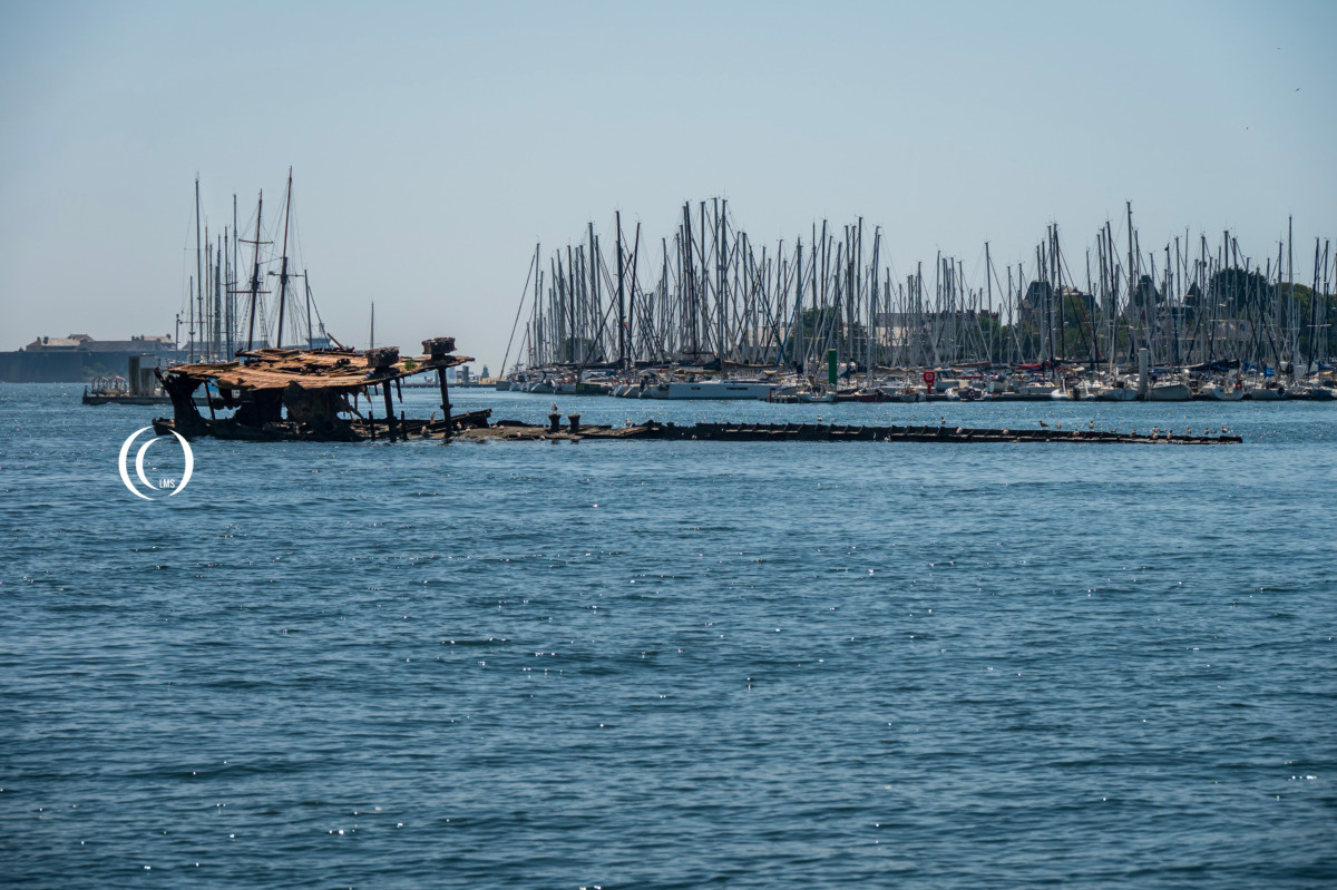 A Shipwreck in the water