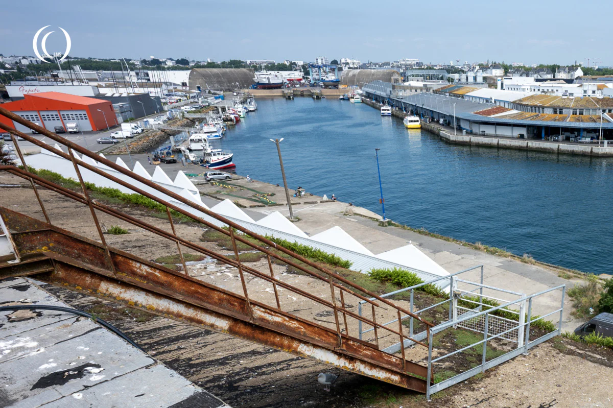 The Bassin Longue and the Fisherman's Wharf seen from the Keroman 3 bunker