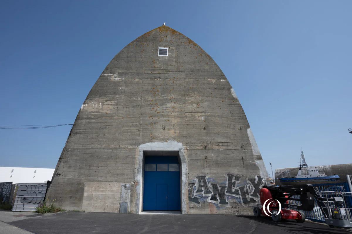 South side entrance of the West Dom bunker T6 at the Fishing Wharf of Lorient