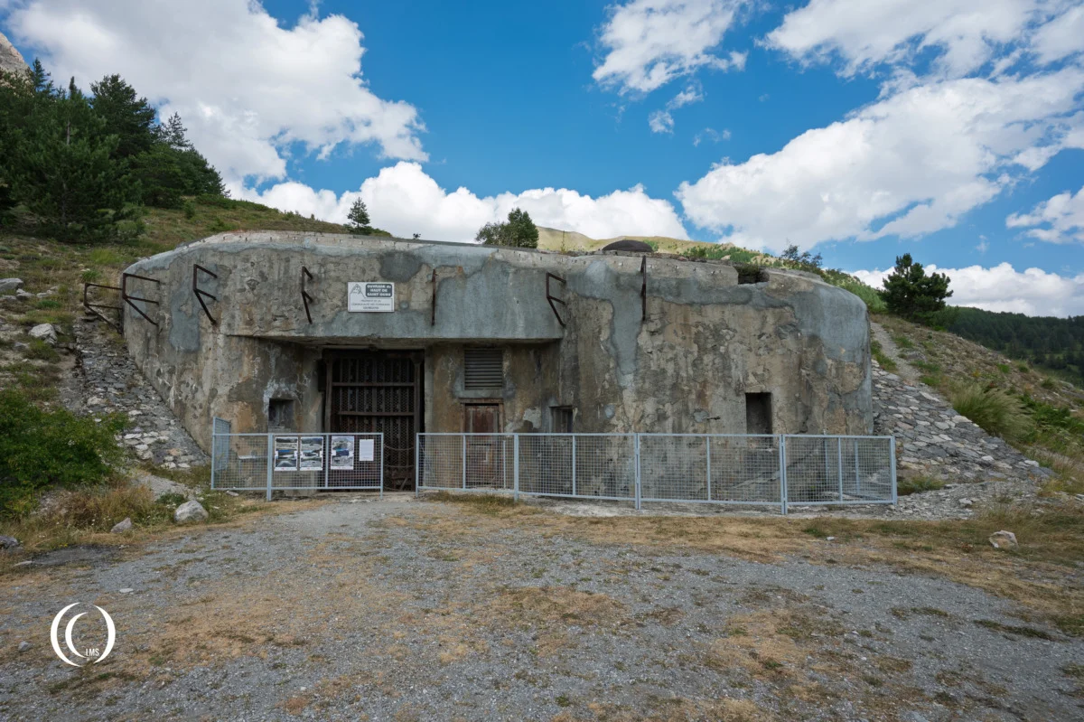Concrete bunker in mountains