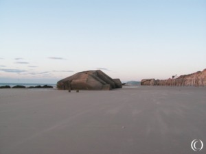 Atlantic Wall bunkers on the Wissant beach, Nord-Pas-de-Calais – France
