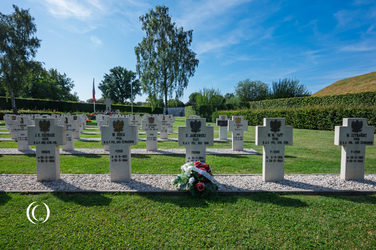Headstones at the Polish War Cemetery in Breda