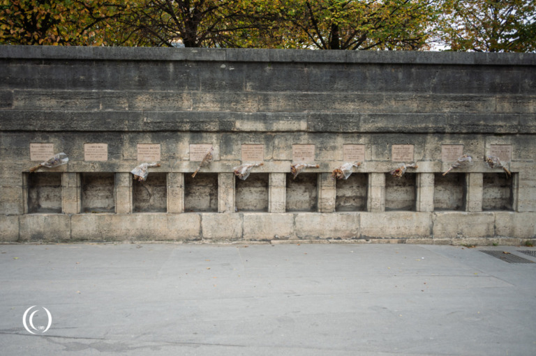 Memorial plaques for 10 fallen victims during the liberation of Paris