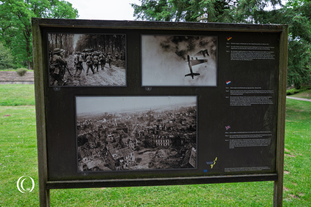 Information sign at German War Cemetery Donsbrügger Heide, Kleve, Germany