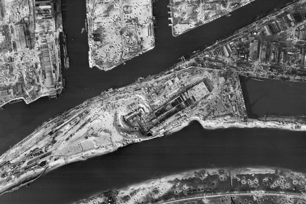 Aerial picture of Hornisse on April 8 1945