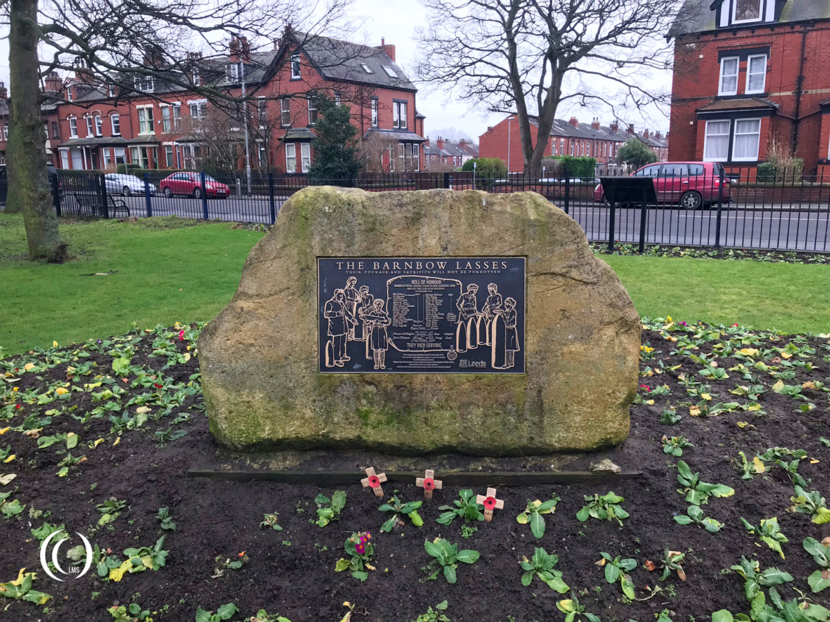 The Barnbow Lasses Memorial at Manston Park in Leeds, United Kingdom
