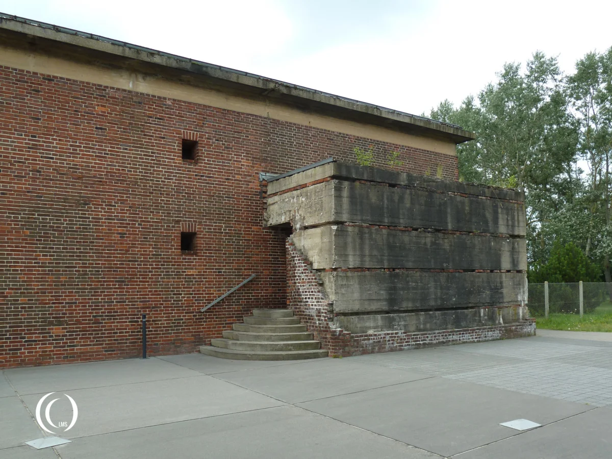 Detail of entrance to the Bunkerwarte air raid shelter and control room Peenemunde
