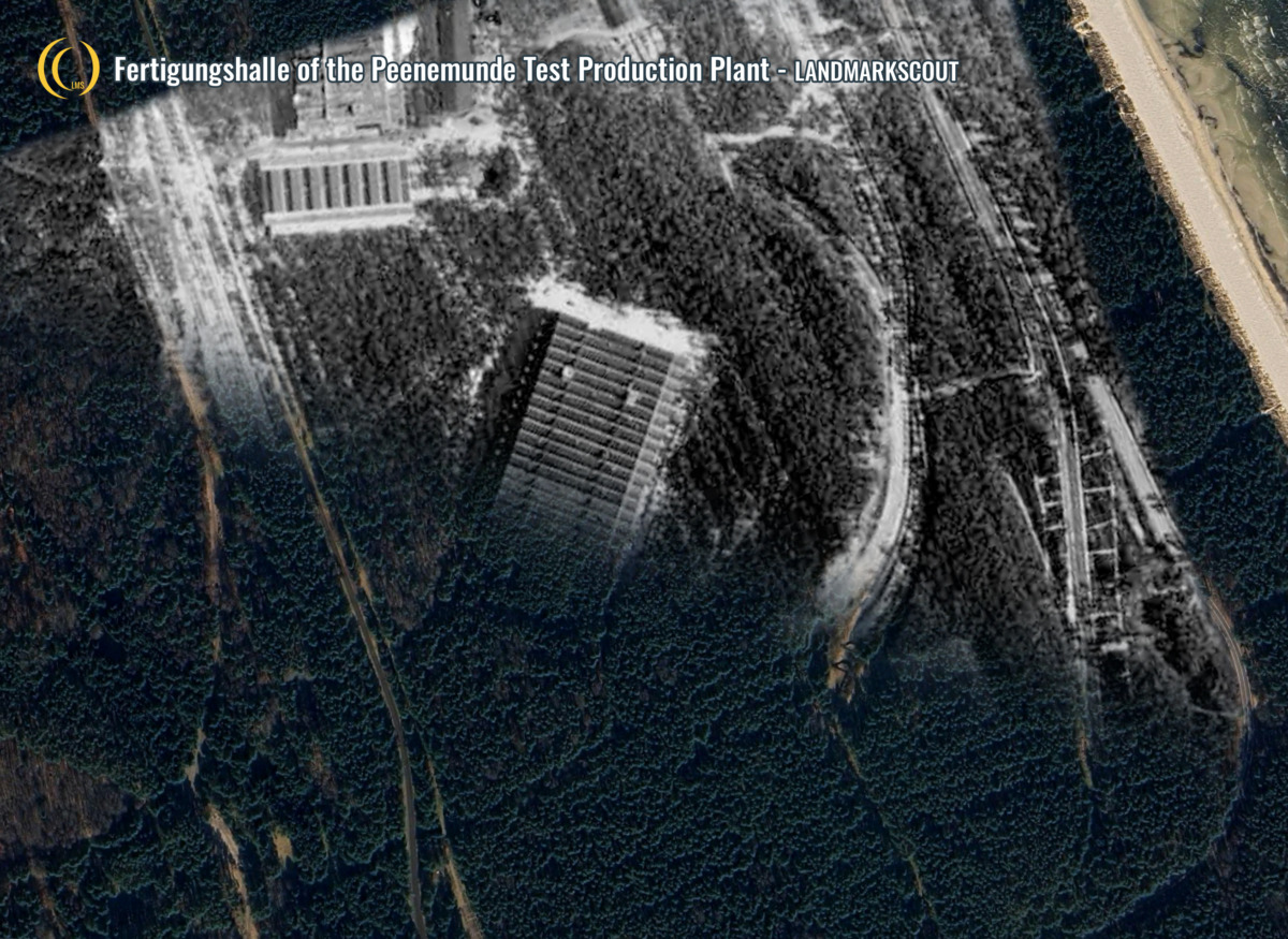 Fertigungshalle Peenemunde then and now